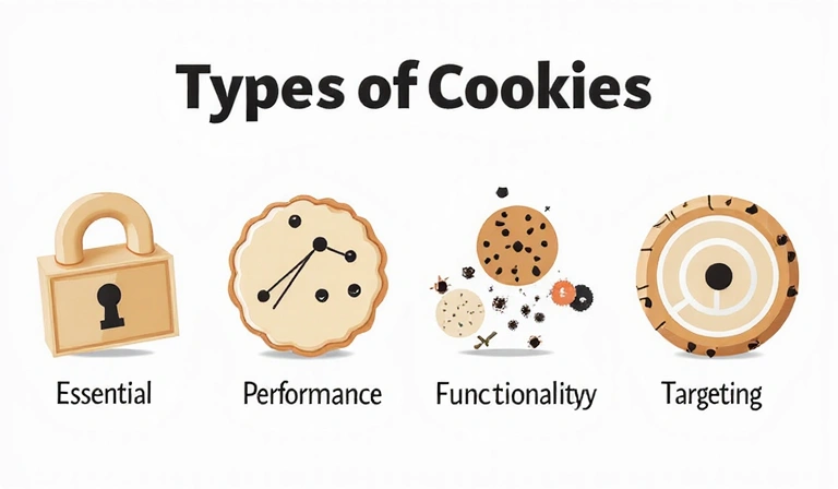 Grafico che mostra diversi tipi di cookie e le loro funzioni