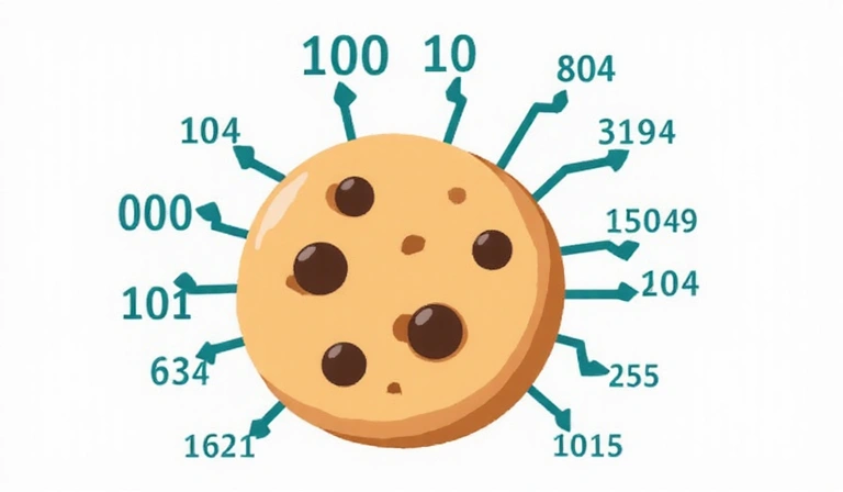 Illustrazione di un cookie digitale